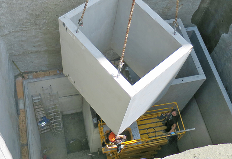 Montage Liftschachtelemente