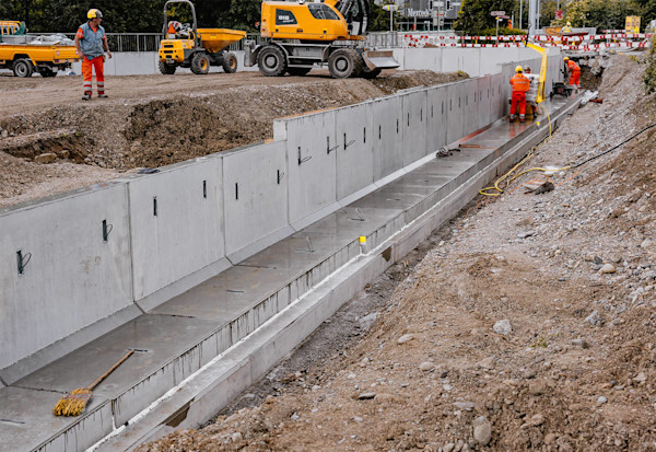 Pour le renouvellement de la St. Jakobs-Strasse – Schänzli à Bâle, CREABETON va fournir des éléments en équerre GRANDE.