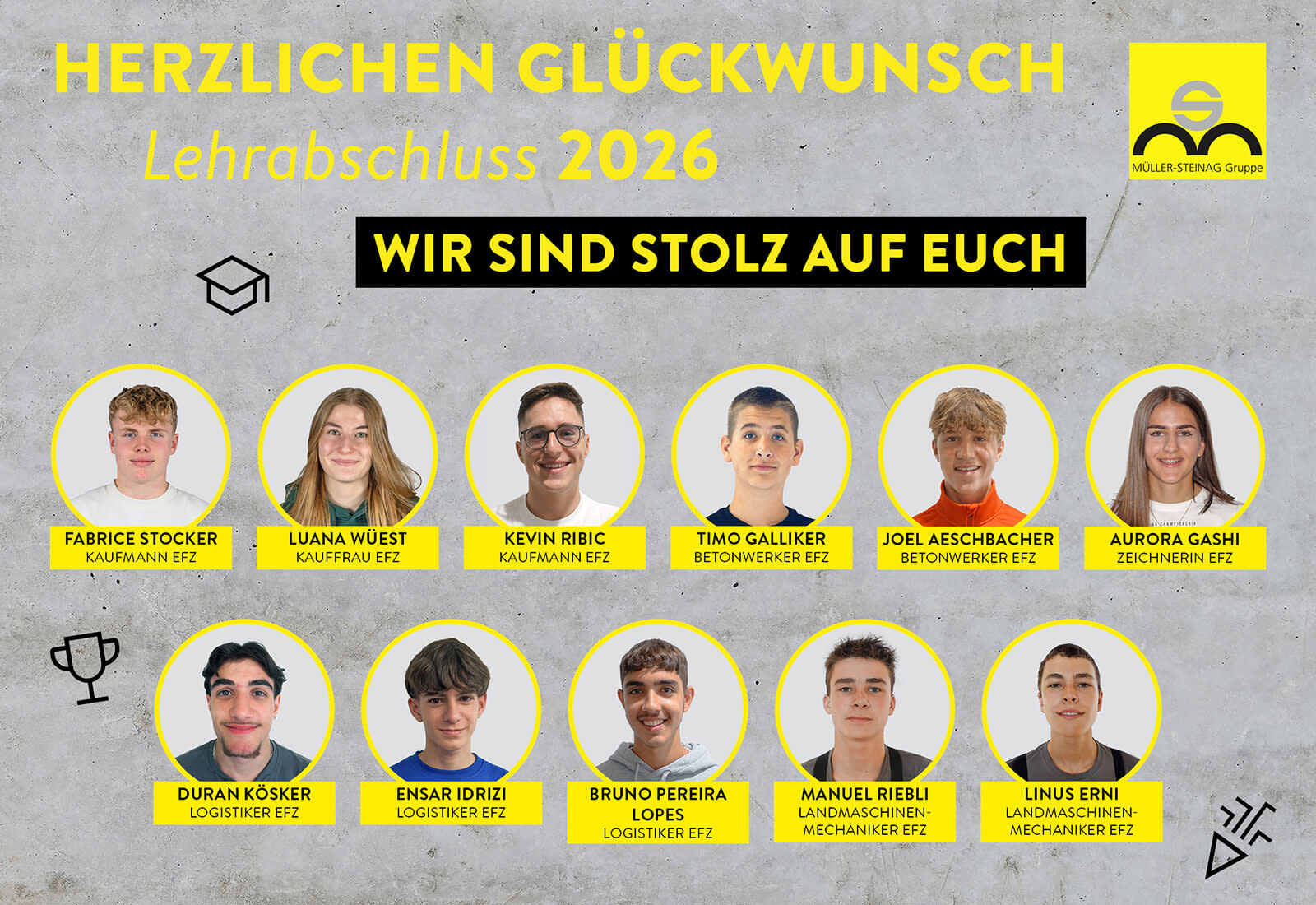 Lehrabschluss MÜLLER-STEINAG Gruppe 2026