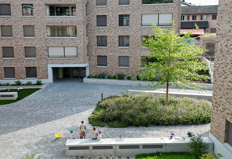 Cour intérieure avec pavés FRIEDA®