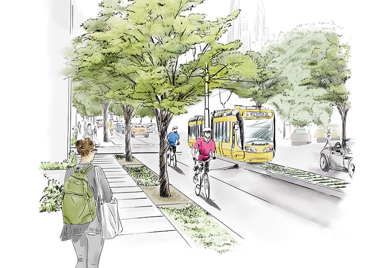 Visualisierung begrünte Verkehrszonen