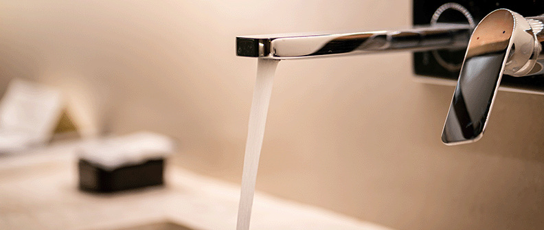 Running tap water