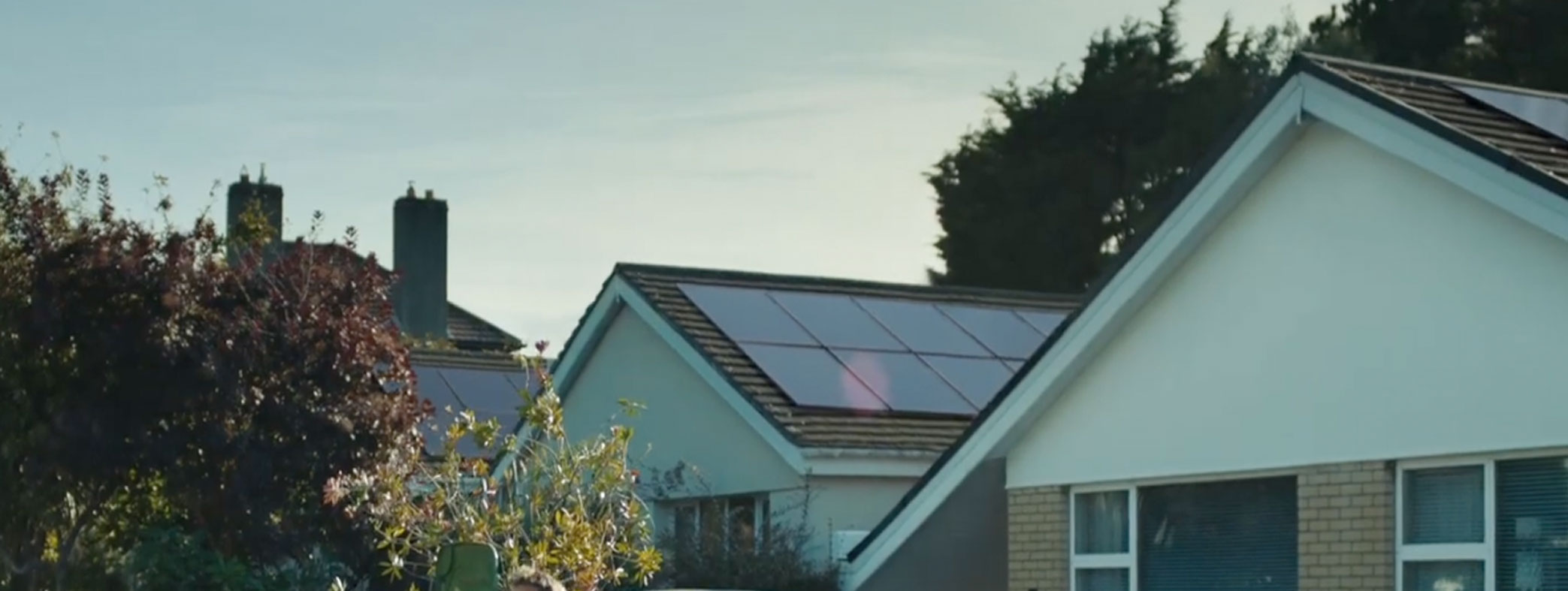 House roof with solar panels
