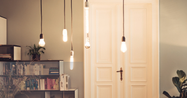 3+-Affinity-Single-Fuel.jpg An indoor setting of a room showing multiple hanging pendant light with exposed bulb