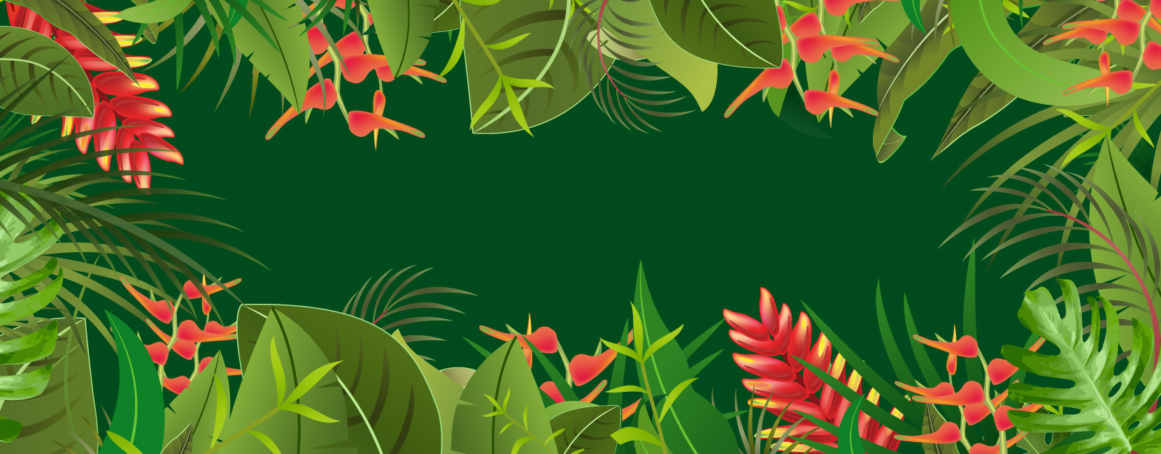 An illustration of a forest on a green background