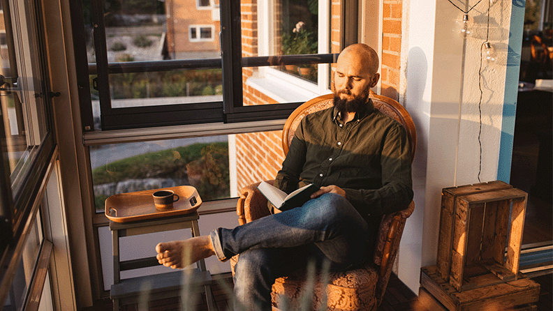 Man reading a book