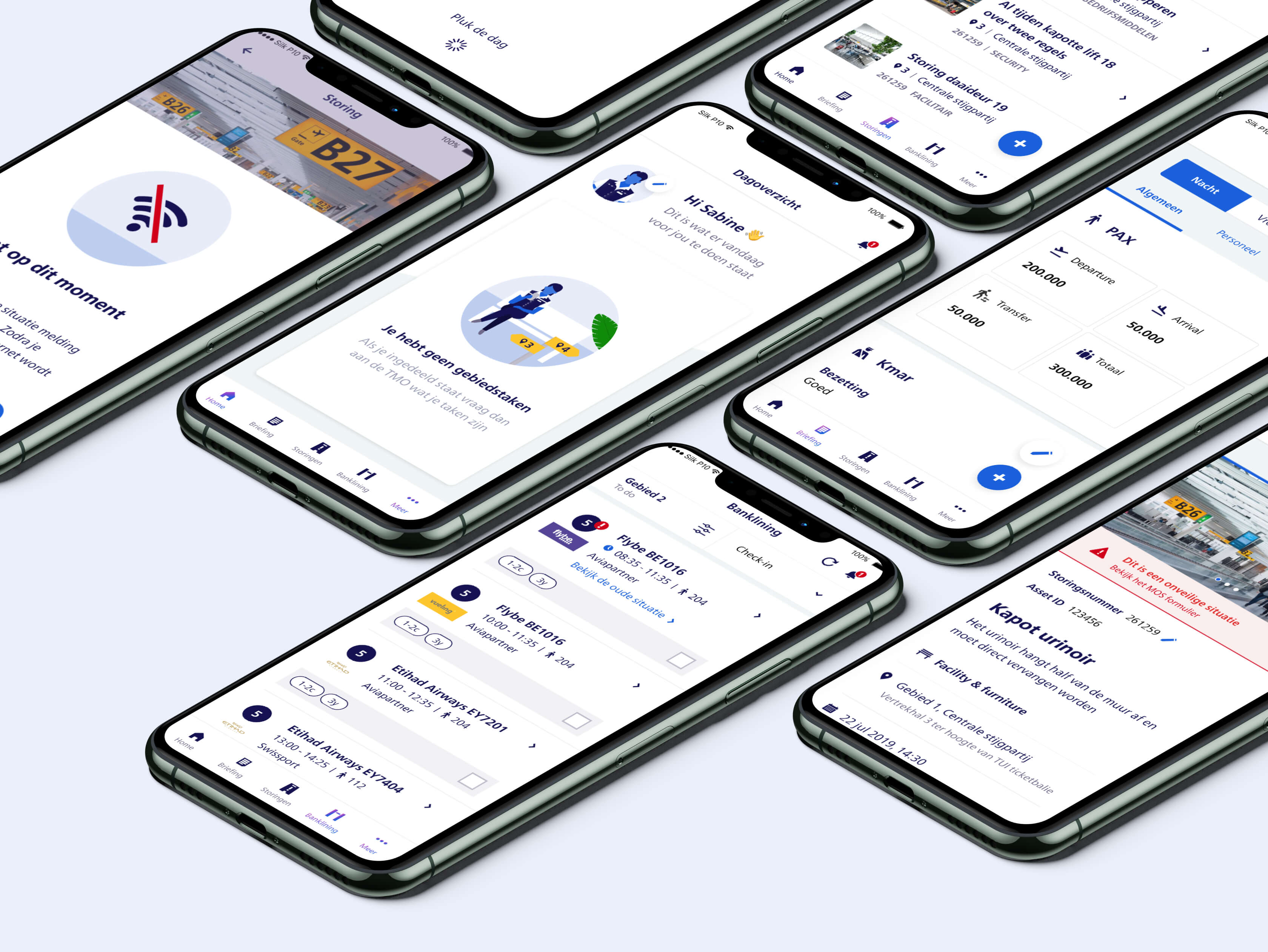 Combination shot of Schiphol Today Screens