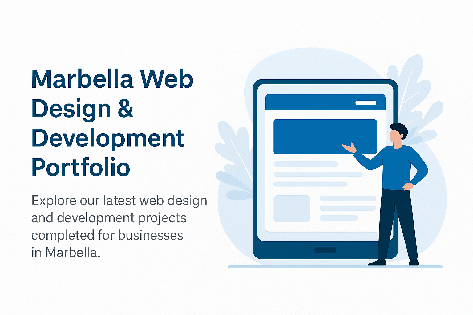 Illustration showcasing recent web design projects for businesses in Marbella