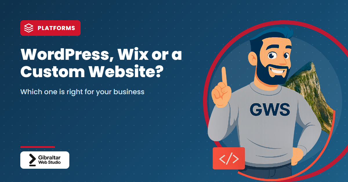 Title card: WordPress, Wix or a Custom Website?