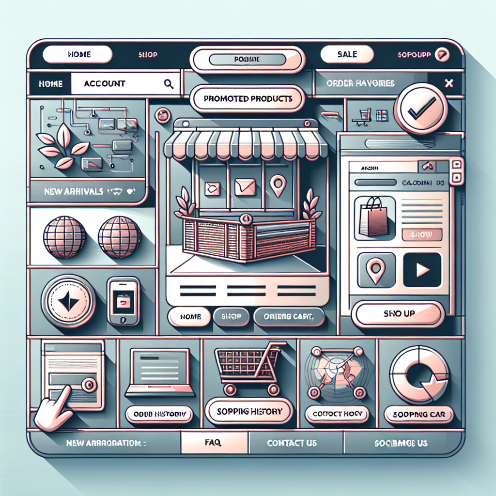 Digital storefront with different ecommerce components.