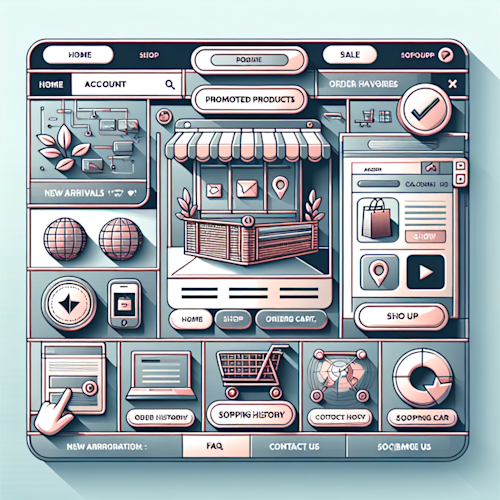 Digital storefront with different ecommerce components.