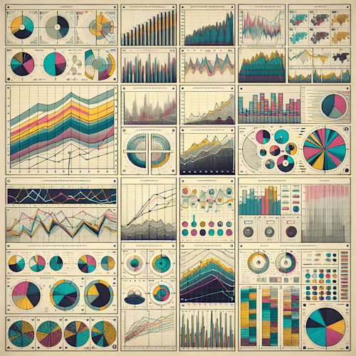 Graphs and charts illustrating market trends.