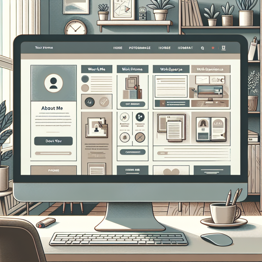Professional portfolio website on a computer screen.
