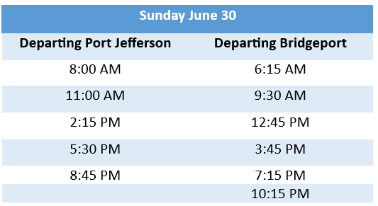 Ferry Schedule Port Jeff To Bridgeport