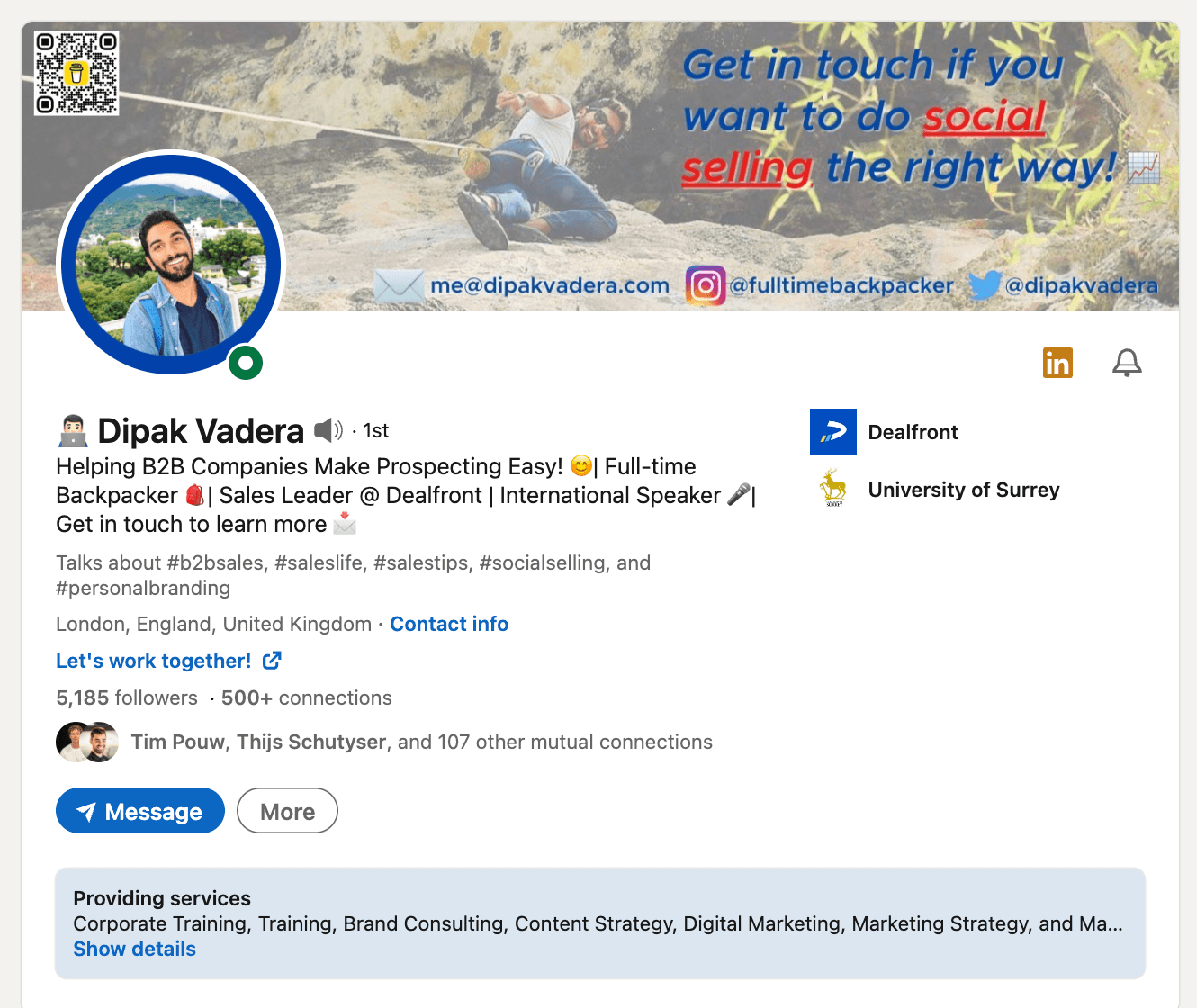 Dipak Vadera LinkedIn