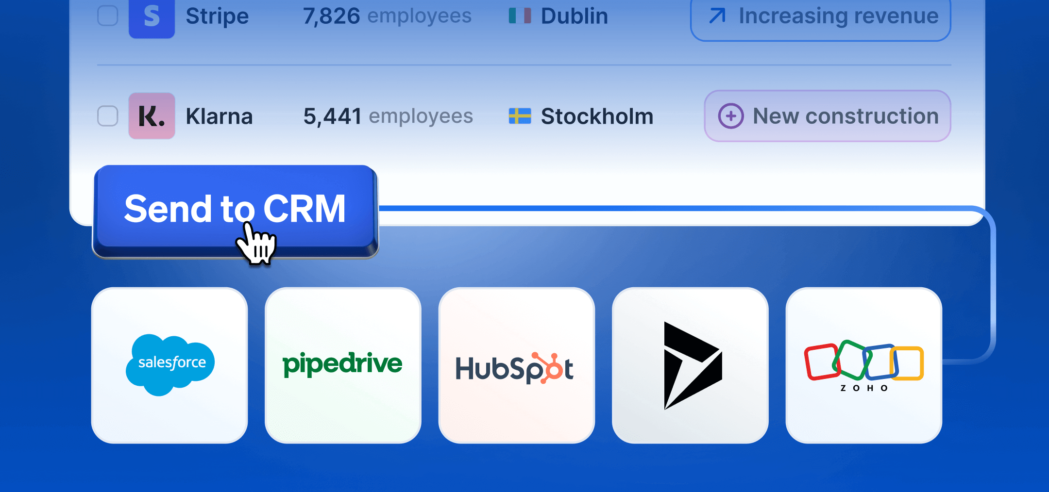 Easy CRM integration with leading CRM providers