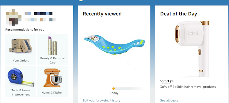 amazon-website-personalization-example