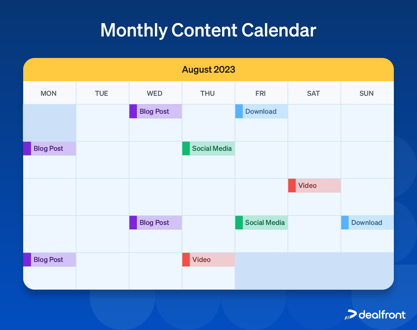 Content calendar