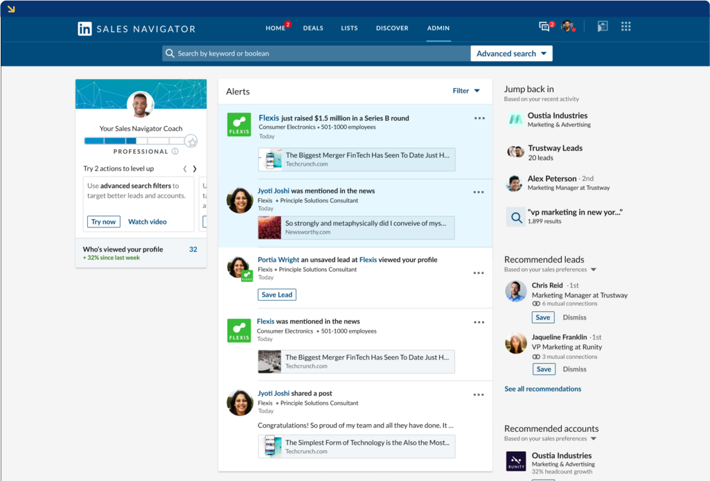 Beispielseite: LinkedIn Sales Navigator