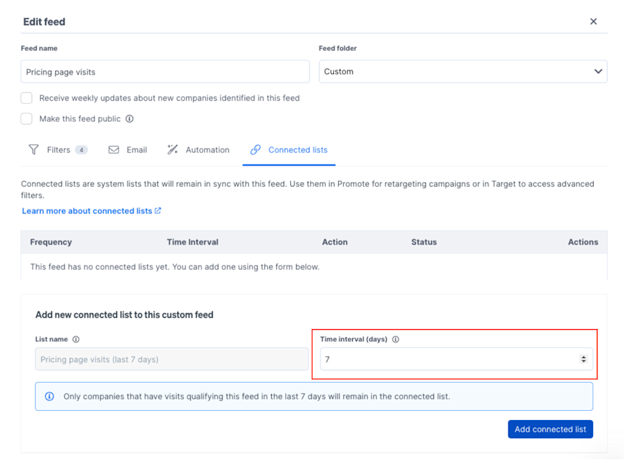 define-time-interval-for-connected-lists