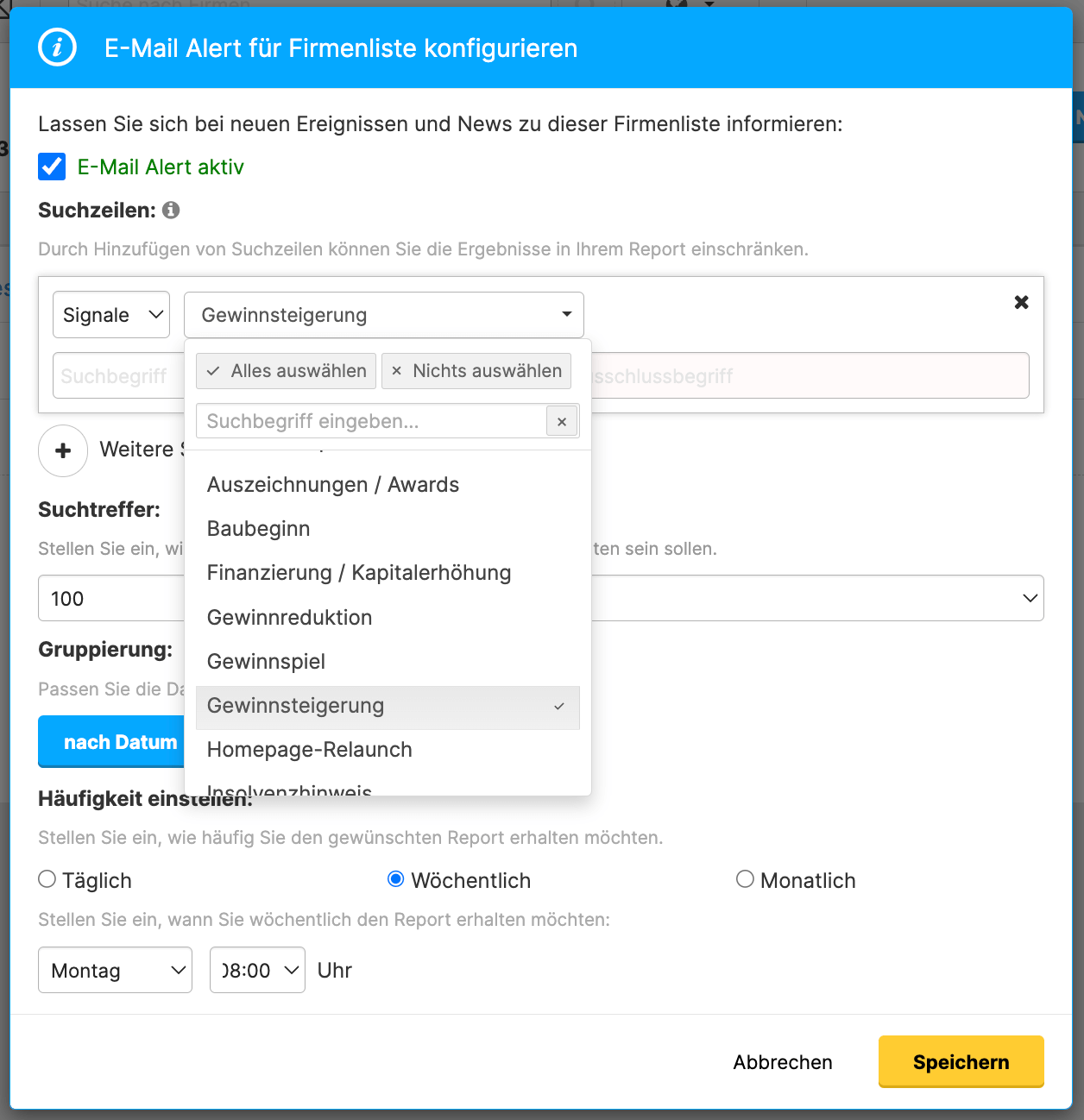 Connect Alerts in Dealfront