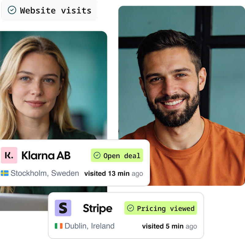 Leadfeeder identifying website visits from Klarna AB and Stripe