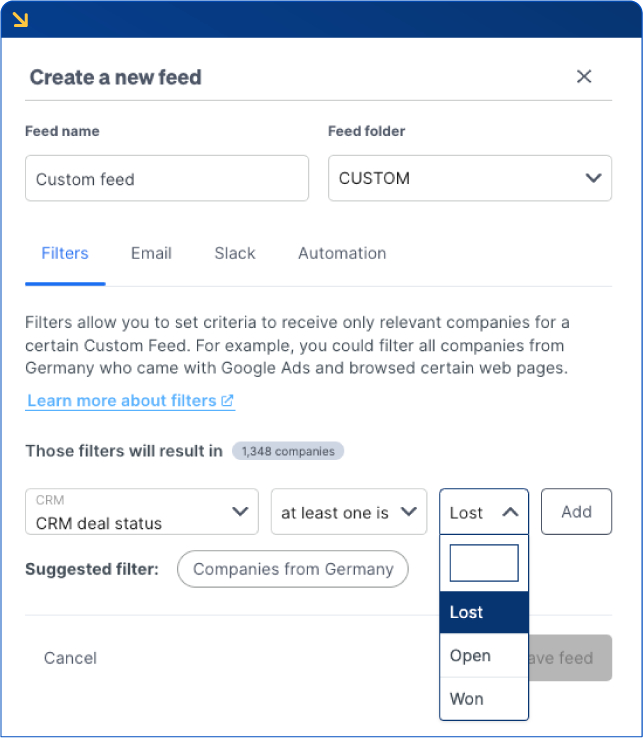 create-feed-in-web-visitors-dealfront