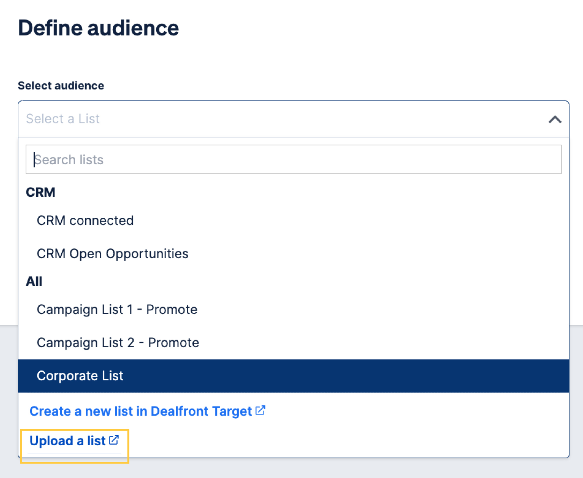 How to upload an existing customer list in Promote