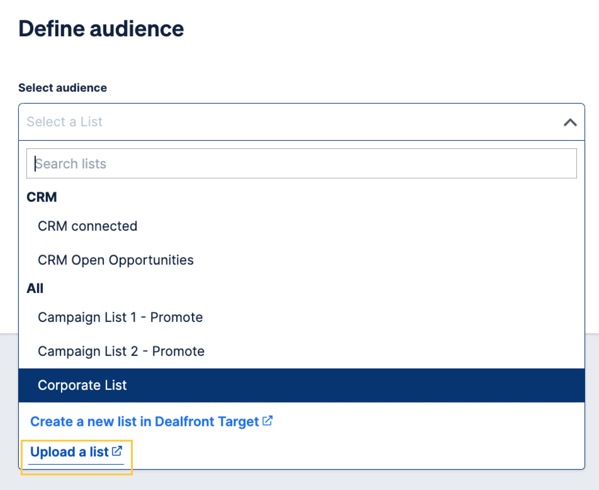 How to upload an existing customer list in Promote