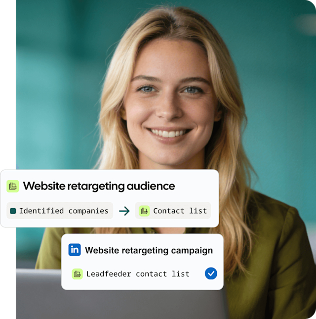 Leadfeeder building a website retargeting audience for a LinkedIn campaign