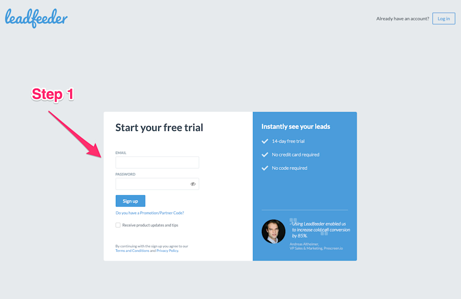 start-free-trial-leadfeeder