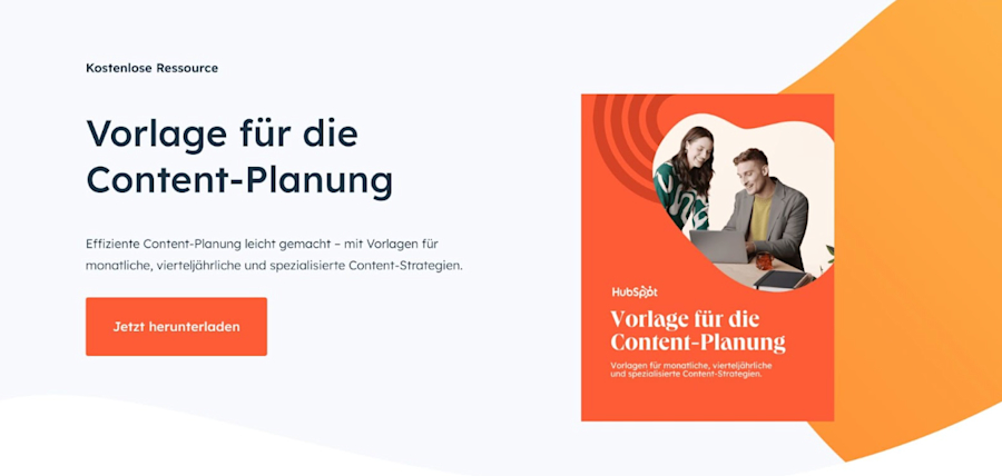 Werbebanner für Template-Downloads bei HubSpot