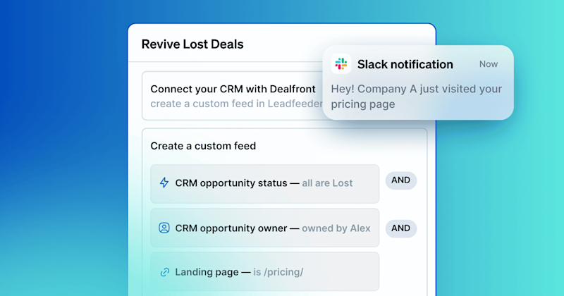 Revive lost deals when prospects revisit website