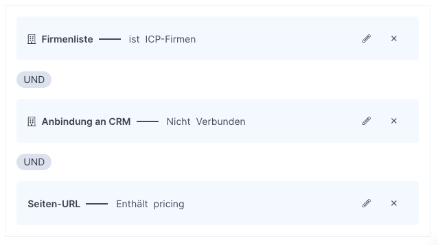 ICP Firmenfilter in Leadfeeder von Dealfront