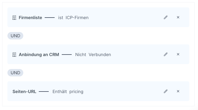 ICP Firmenfilter in Leadfeeder von Dealfront