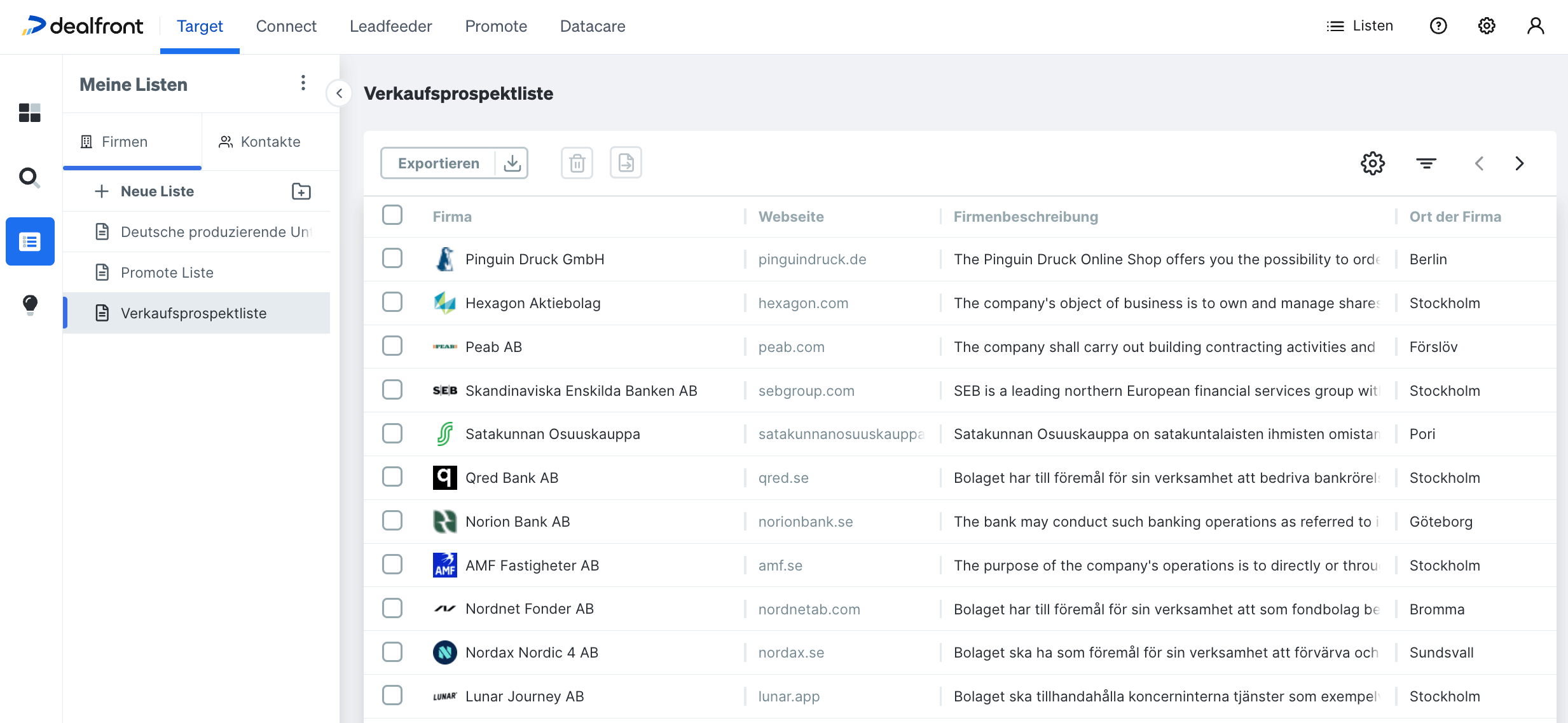 Gespeicherte Listen in Target