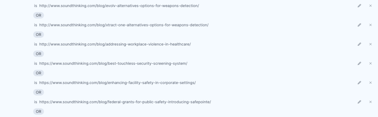 With content organized, the team turned to Dealfront’s Leadfeeder module to build custom feeds. Each feed corresponded to a unique product-funnel combination and was built using Page URL-based filters.