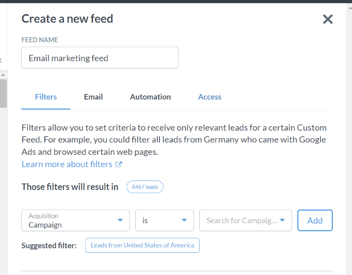 inbound marketing email aquistion feed