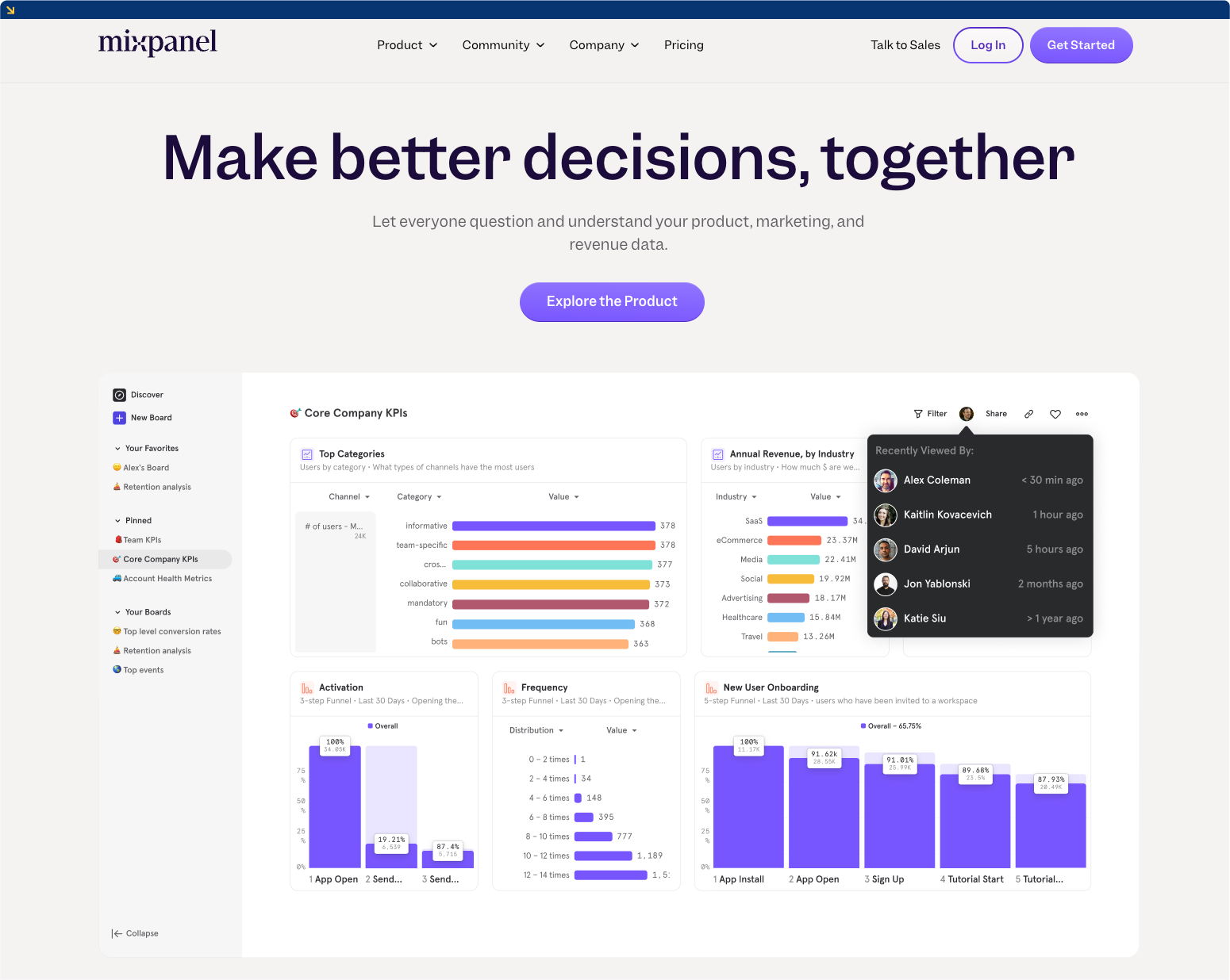 Screenshot Mixpanel