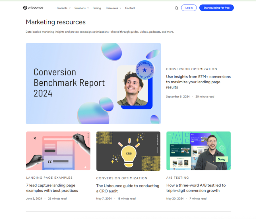 Screenshot taken from Unbounce