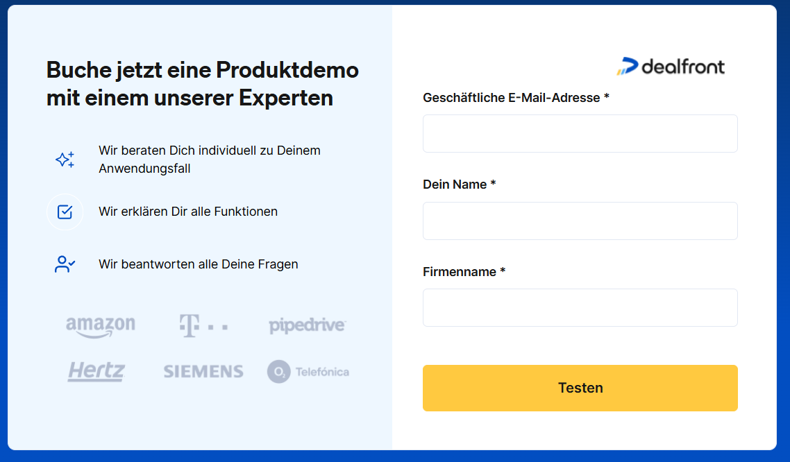 Demo Formular Dealfront