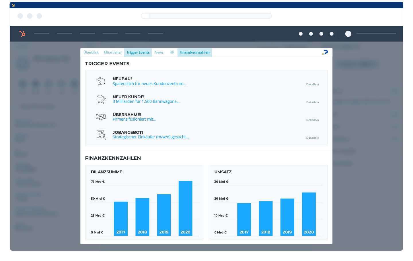 Hubspot connection in Dealfront Connect