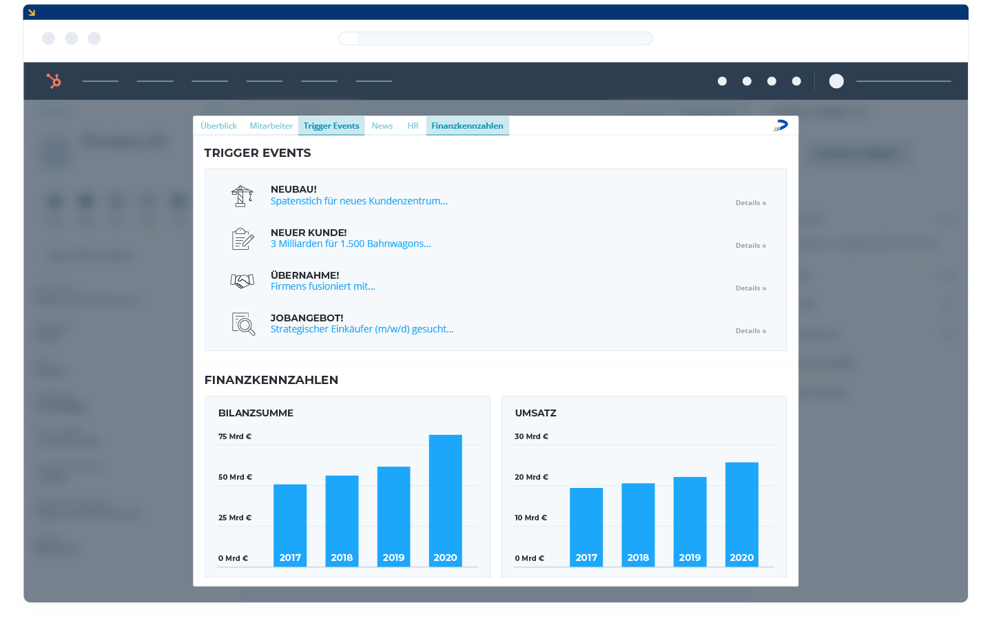 Hubspot connection in Dealfront Connect