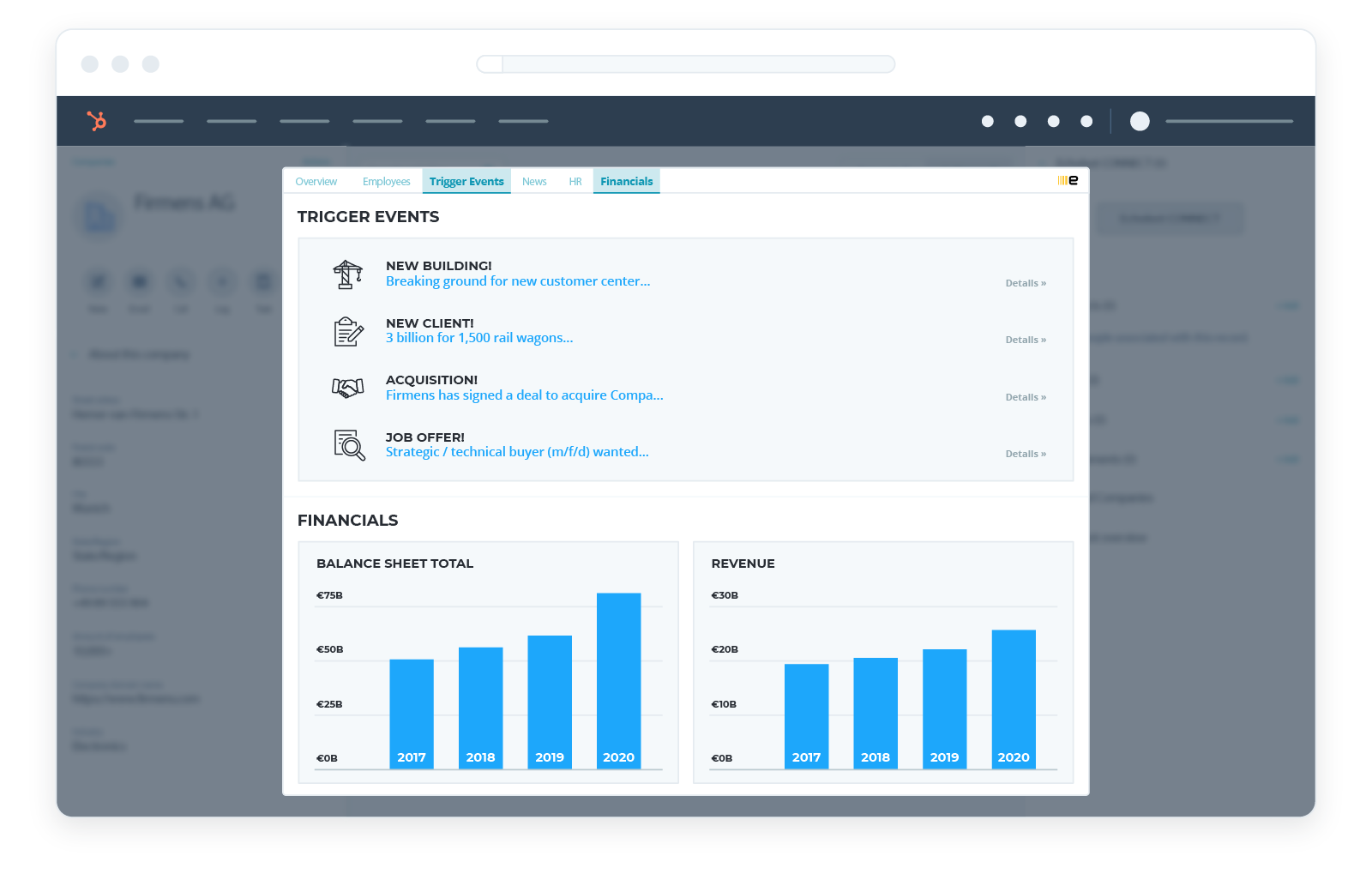Hubspot connection in Dealfront Connect