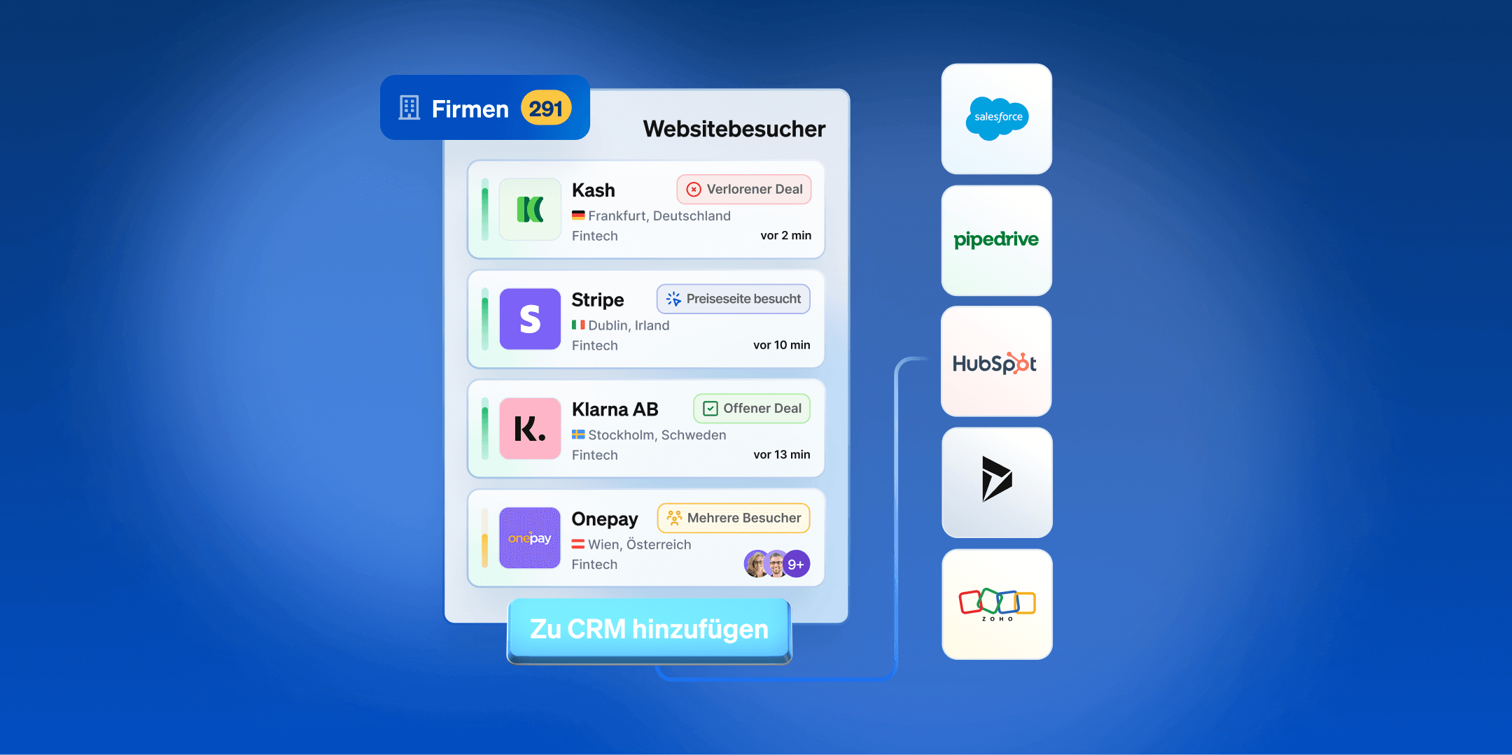 Erstelle automatisch CRM Opportunities wenn eine Firma Deine Website besucht