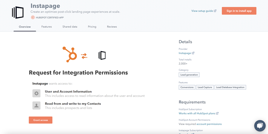 instapage-hubspot-integration