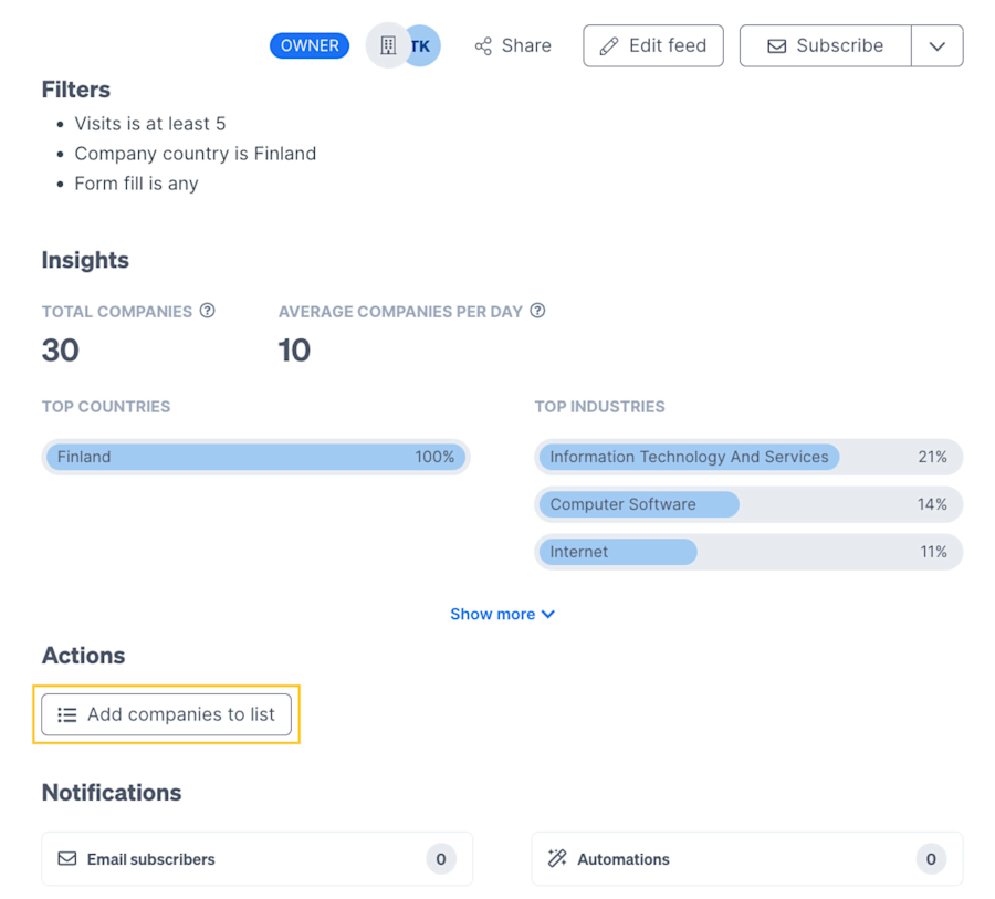 custom-feed-and-add-to-list