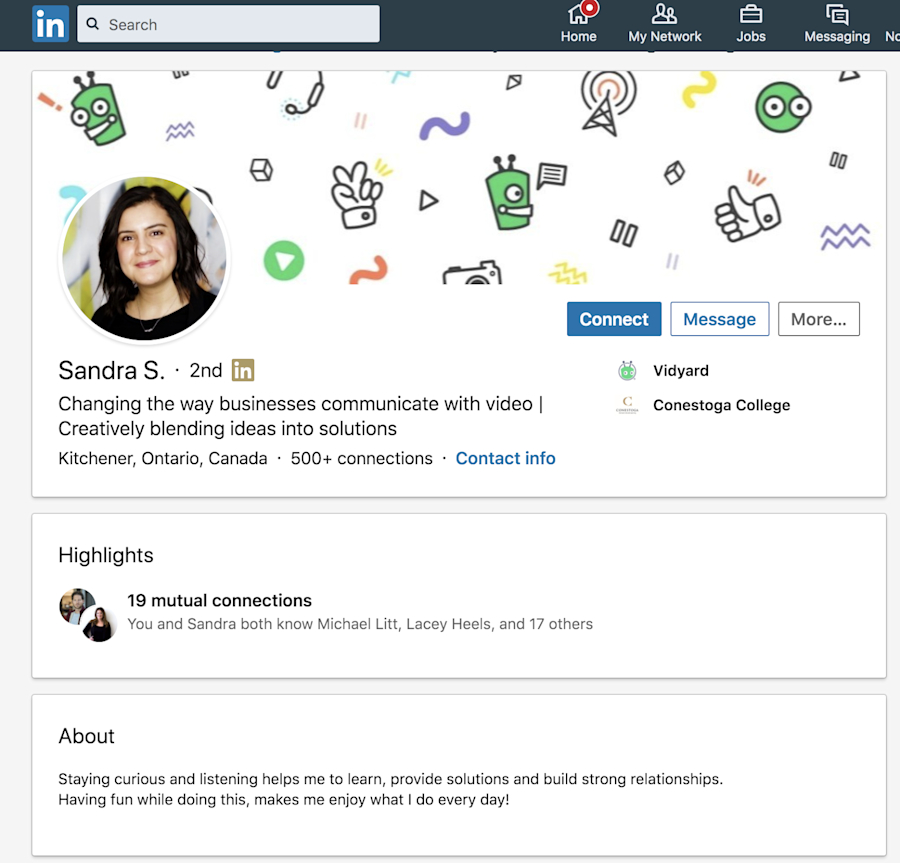 Sandra-linkedin-profile