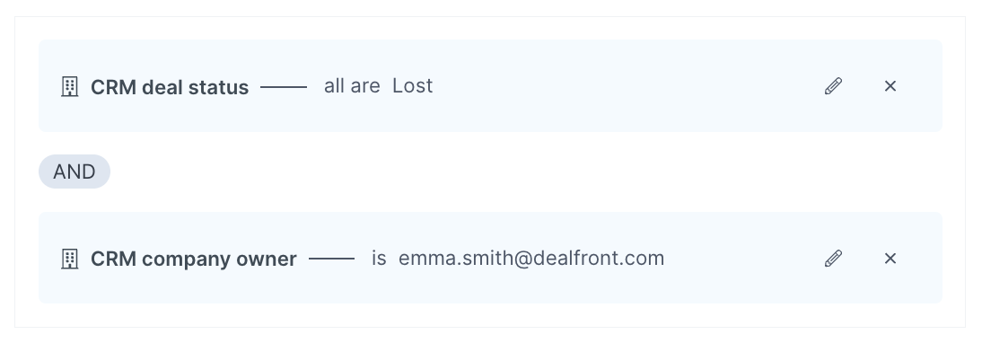 Lost deals filter options in Leadfeeder
