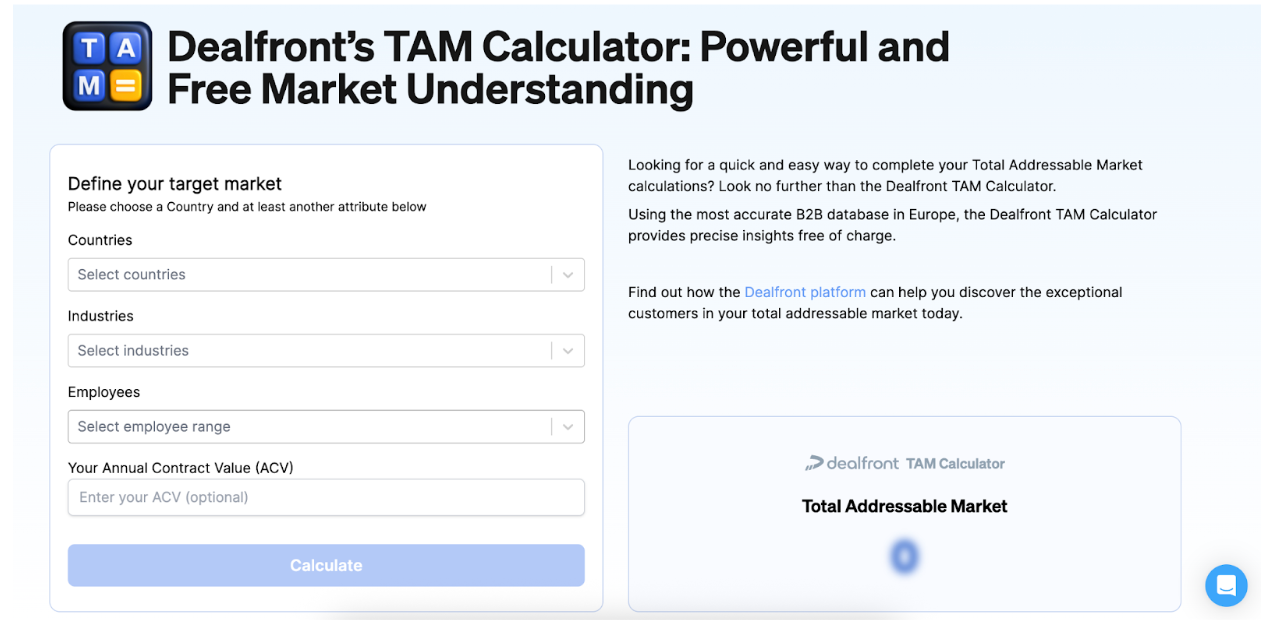 Dealfront TAM calculator